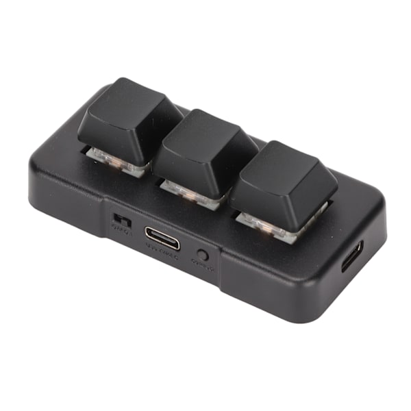 Knappsats med 3 tangenter RGB Bakgrundsbelyst 3 tangenter USB-gränssnitt Mini Mekanisk Programmerbar Plug and Play Macro-knappsats för dator Svart