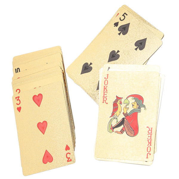 Pokerikortit Vedenpitävät Taipumisenkestävät PVC Keräilylahjat Pöytäpelit Kultainen Laatikko
