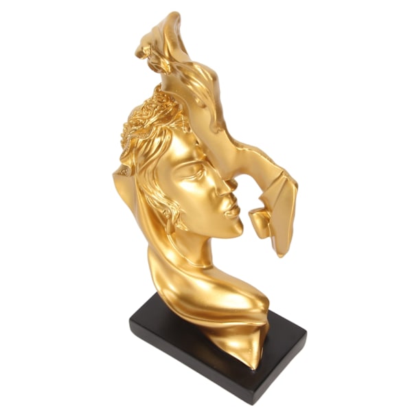 Kyssande älskare Statyer Harts Modern Romantisk Ornament Statyett Par Konst Hartsskulptur för heminredning Guld