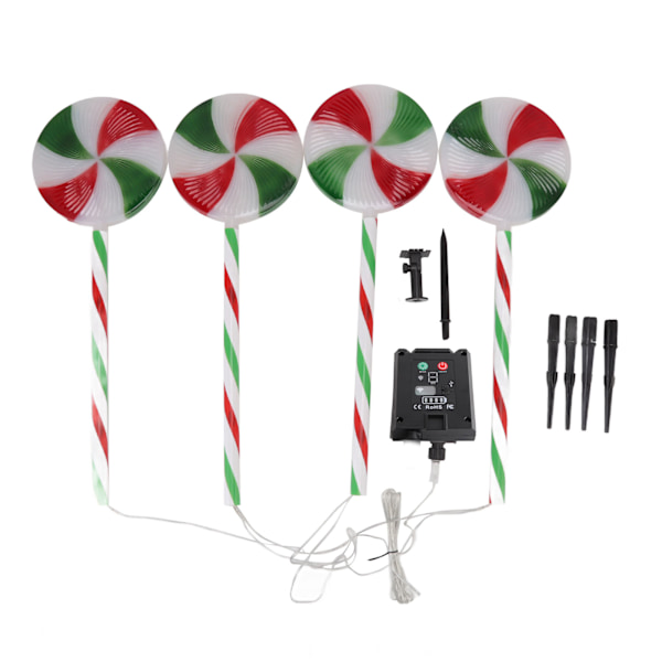 Sol-Lollipop Lys IP65 Vanntett 8 Moduser 1 for 4 Dekorativ LED-Julelys for Hage Gangsti Plass