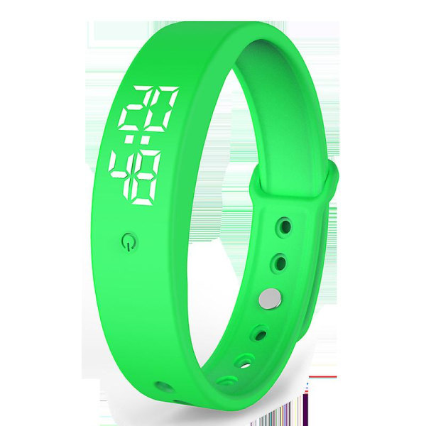 Högkvalitativt armband Vibrationsvarning Temperaturövervakning Exakt display Smart Strap Watch Green