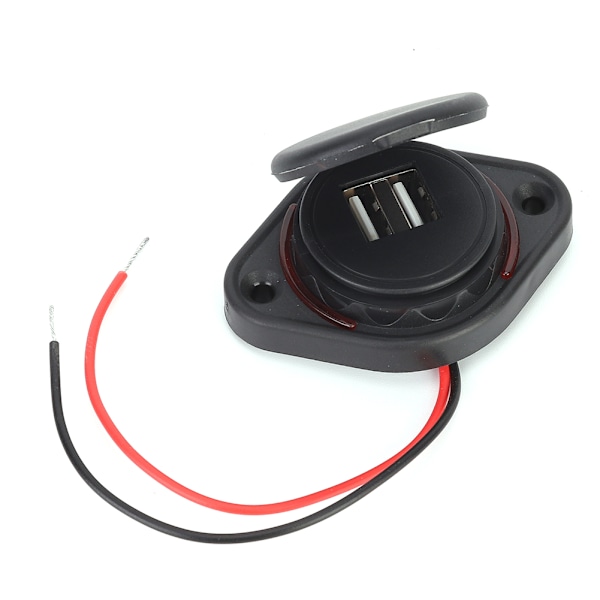 12-24V 3.1A LED Dobbel USB-lader Strømuttak Adapter Lade panelbrakett for motorsykkel bilbåt ATV UTV