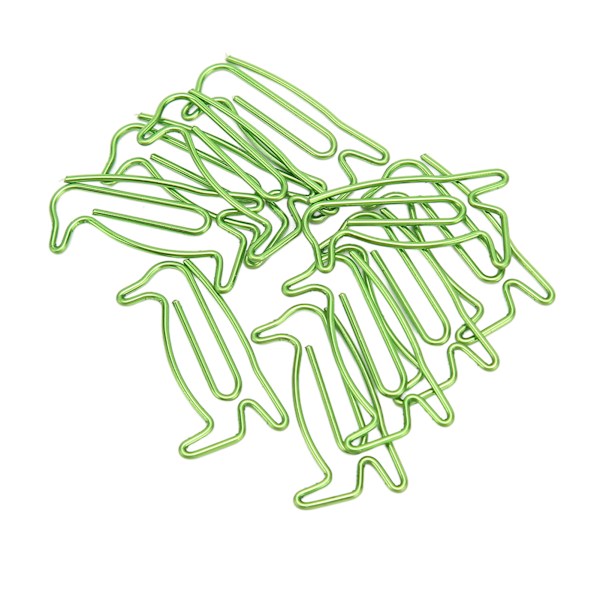 100 stk. Papirclips Søde Unikke Pingvinform Elektroplettering Letvægts Bærbar Metal Papirclips