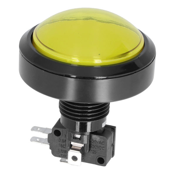 60 mm stor konvex knapp 2-fotsomkopplarknapp med LED-ljus för Crane Machine Game Console Gul