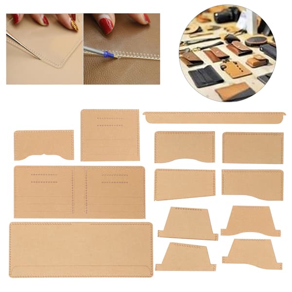 Yleiskäyttöinen DIY käsintehty nahkakäsityötarvikesarja (13 kpl)