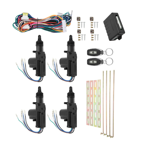 Centrallåssats Fjärrkontroll Keyless Entry System 12V W/LED-indikator med 2 kontroller