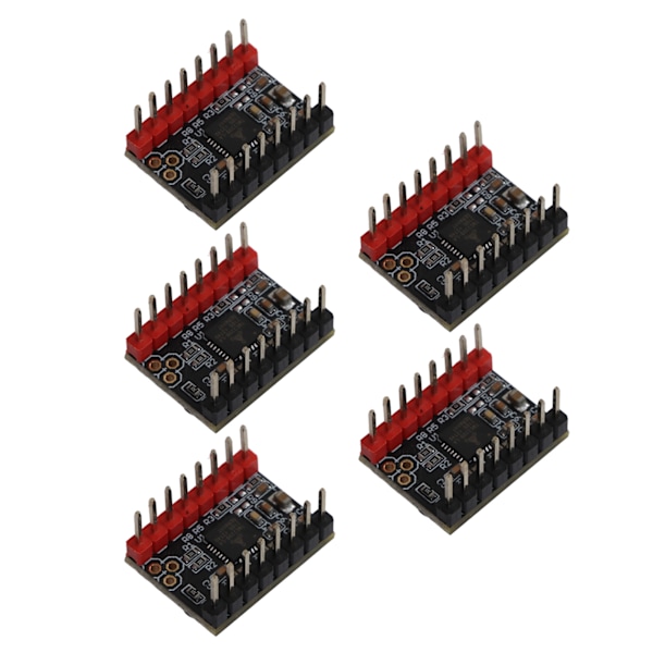 5 sett Steppermotor Driver UART Mode Ultra Stille modul med kjølefinne TMC2209 tilbehør