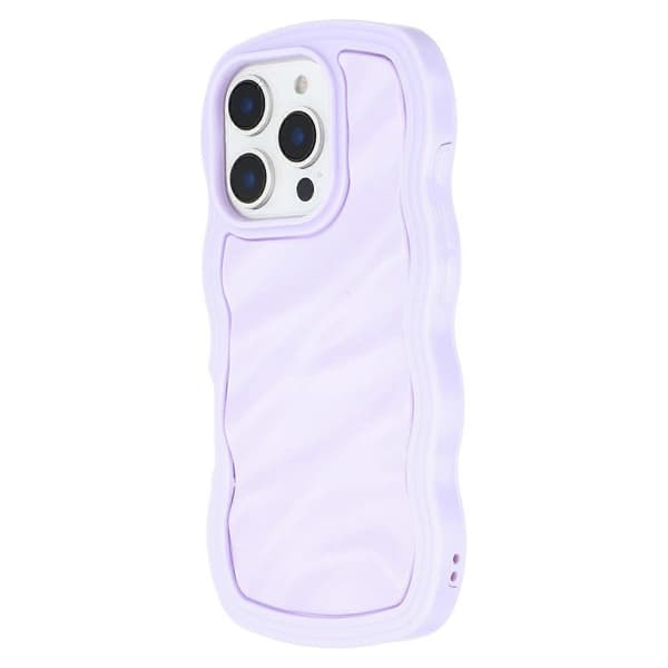 Compatible with iPhone 16 Pro Case Wavy Edges Shockproof TPU+PC Phone Case Multicolor Multicolor Purple