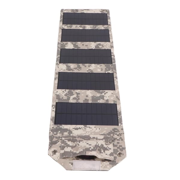 21W Solar Oplader 5V 3A Max Bærbar Sammenfoldelig Solpanel Oplader Kompatibel med Camping IP67 Vandtæt ETFE Power Emergency Panel SPB5Z B Camouflage