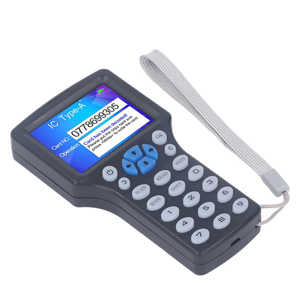 Svart NFC RFID-kortläsare med UID-nyckelring HD 2,8 tums helfärgsskärm Kortkopiator Skrivare Duplikator