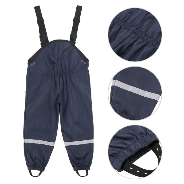 Blå vandtætte overalls Regnbukser i ét stykke til børn Regnbukser og vandtætte mudderlegebukser Reflekterende