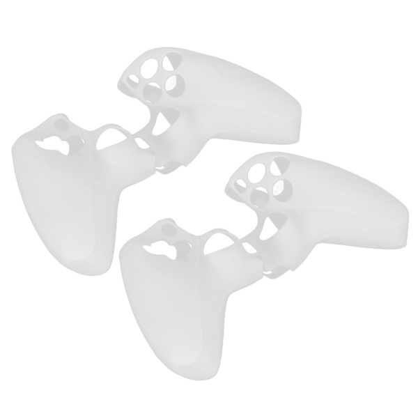 2 stk Silikonbeskyttelsesetui Ergonomisk Myk Forhindrer Glidning Støvtett Håndtaksetui for PS5-kontroller Hvit