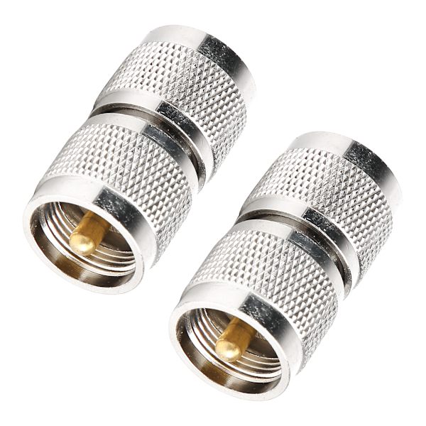 2 stk PL259 UHF hann til hann kontaktkontakt RF koaksial koaksialadapter