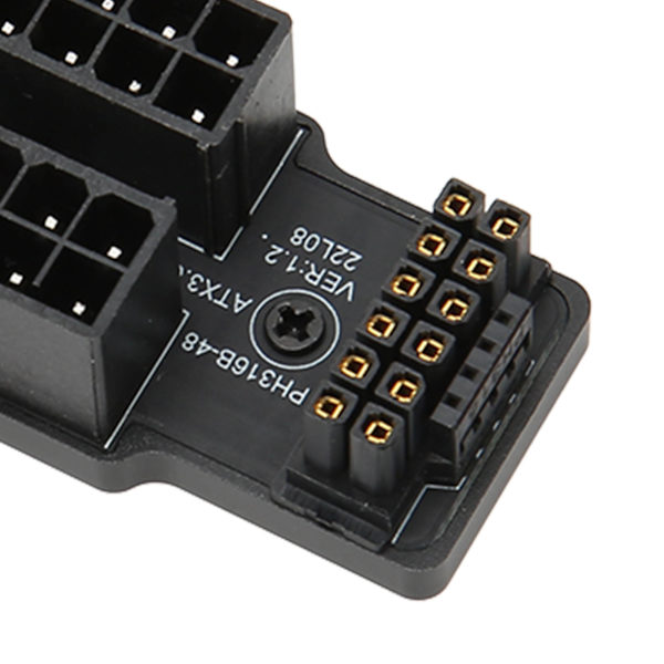 ATX 4 8P Vinklet Adapter 32P Til 16P 600W 12V HPWR Plug and Play Grafikkort Strømadapterkort til Skrivebordet Sort
