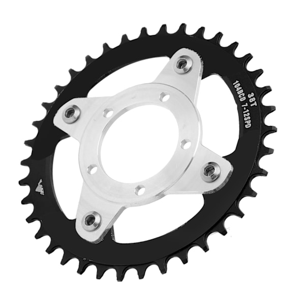 104BCD Sähköpyörän ketjurenkaansovitin ja adapteri 38T alumiiniseos CNC-leikkaus Bafang Central Drive Motor BBS01 Musta