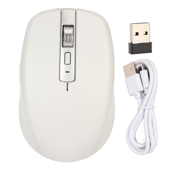 2.4G Trådlös Mus Dubbelläge 2400 DPI Bluetooth-mus med 14 RGB-ljuseffekter för Laptop för Windows för OS X Blanc
