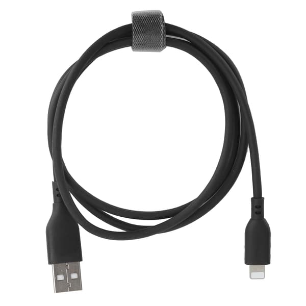 KUULAA 1M Mobiltelefon 2.1A Datakabel Opladerkabel Telefon Blød Opladerledning Sort