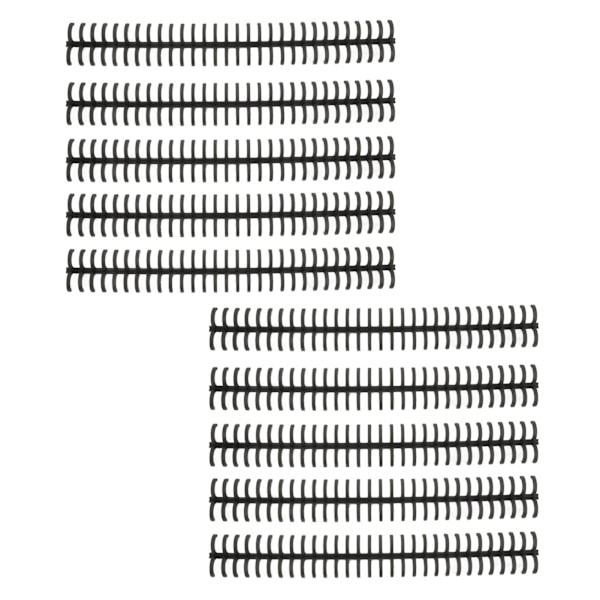 10 stk Bindende rygger Spiraler Spoler Kammar 30 hull plaststripe for løsblad 1/2in Diameter Svart