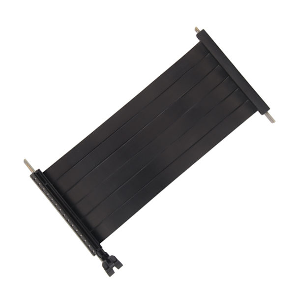 PCIE 3.0 X16 Riser-kabel 180 graders højhastigheds fleksibel dobbelt omvendt kontakt GPU-grafikkortsforlængerkabel sort 30 cm / 11,8 tommer