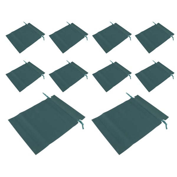 10 stk oppbevaringsveske Foldbar Vanntett Vaskbar Pålitelig Slitesterk Trekksko Designpose for skoleutflukter Svartgrønn