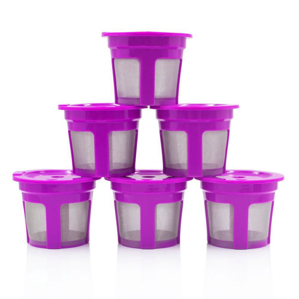 Gjenbrukbart K-cup Pod-kaffefilter med 6 deler - Gjenfyllbar kaffepute med innebygd filter for Keurig&Select Single Cup Coffee Maker