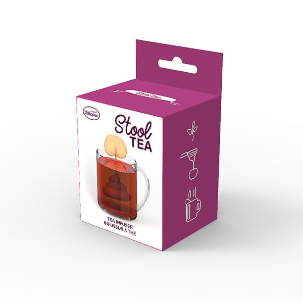 Sjovt poopformet tefilter Genanvendeligt silikone te-infuser Bærbar te-si