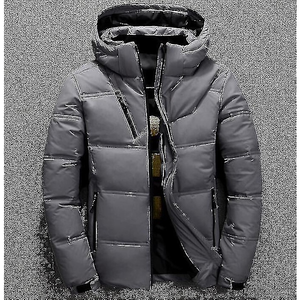 High Quality Men's Winter Hooded Parka Coat, Thick Warm Red and Black Down Jacket