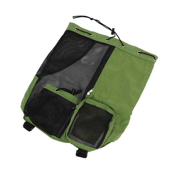 Mesh Strand Rygsæk Justerbar skulderrem Let og åndbar Mesh og PVC Swim Mesh Rygsæk til Gym Grøn