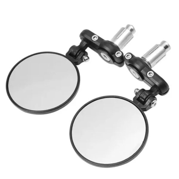 2 st MC-backspegel Runda Vikbara Styrändespegel Sidospegel Svart för 7/8 tum Yttre Diameter Styre
