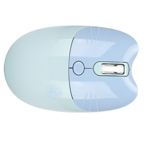 Trådløs mus Søt tegneserie Cat Paw 2.4G Dobbeltmodus datamaskin surfplate Tre nivåer DPI Mini Silent Wireless Mouse Blå
