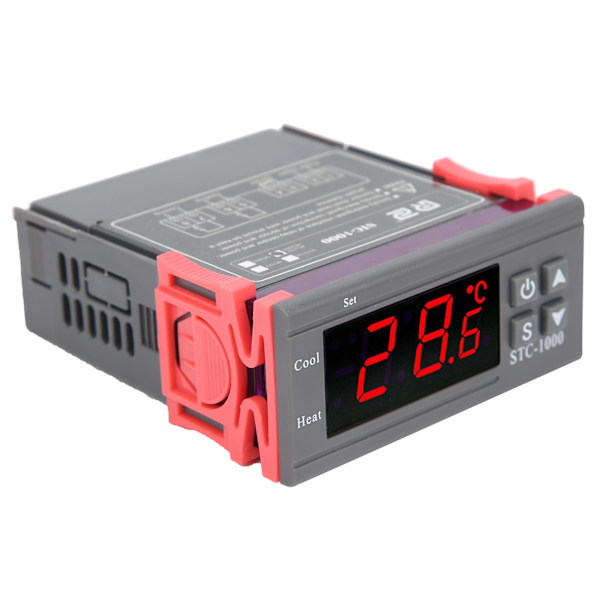 STC‑1000 digital temperaturregulator kyl- och värmetermostat med sensor AC110‑220V