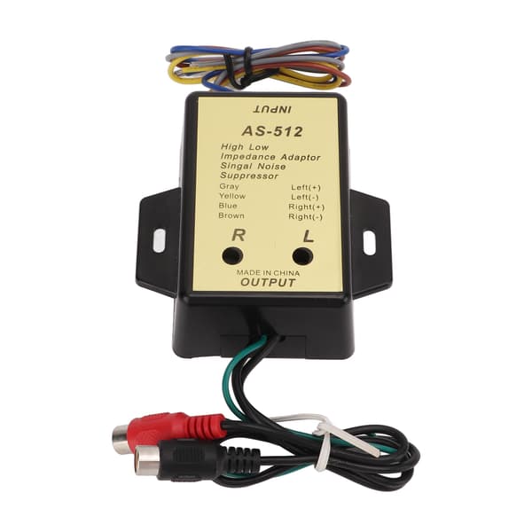 2 Channel Line High Low Impedance Adapter Audio Speaker Level Output Converter