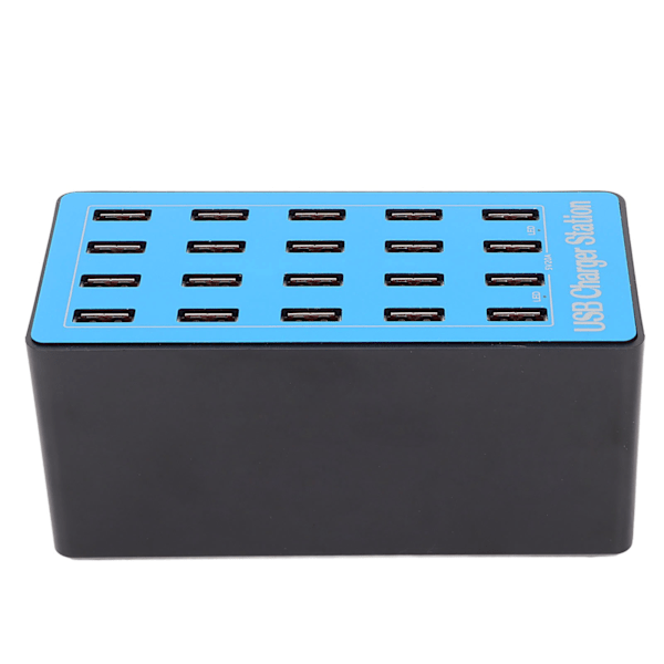 AnwintkA5+ USB snabbladdare 5V 20A 100W 20 portar USB Hub Laddningsstation med 50 graders kylfläkt för telefonplatta 100240V(UK-kontakt)