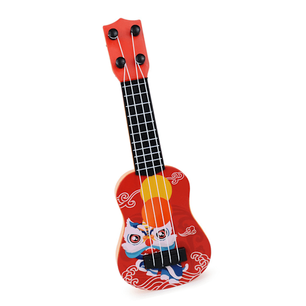 Børne Ukulele Model Tegneserie Løve 4 Strenge Begynder Ukulele Mini Musikinstrument Legetøj til Tidlig Uddannelse Rød