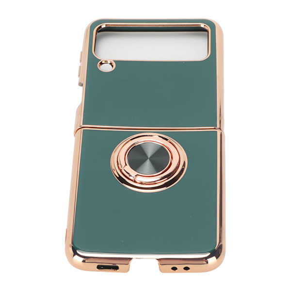 Smartphone Beskyttelsesetui Magnetisk Telefonholder til Bil med 360 graders Rotation Finger Loop Stativ til Z Flip 3 Midnight Green
