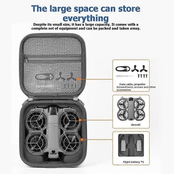 Kompatibel med DJI Neo 2 Drone Shell Storage Box Waterproof Dustproof Portable Case Shockproof Kompatibel med Drone Bag D Blue Blue