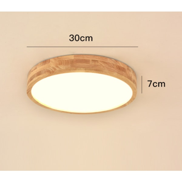 Moderne innerlampe i massivt tre En rund 30CM vitt lys,HANBING