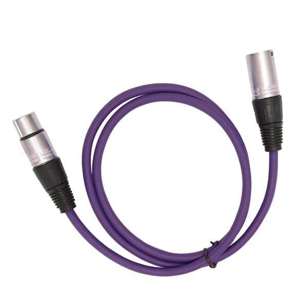 【NX】3-bens han til hun mikrofonkabel Holdbart lydadapterkabel til mikrofonlilla