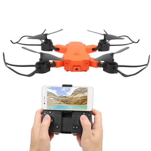 Minidrone til Børn 4K Dobbelt Kamera RC Quadcopter Foldbar Drone Legetøj Understøtter Headless Mode Orange