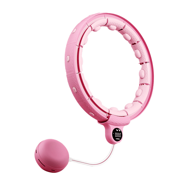 Vægtet pasform Hoop Spot Massage Dobbeltskinne Høj Stabilitet Talje Slankende Smart Fitness Træningsbøjle Pink Talje 50‑95 cm/19,69‑37,4 tommer (inden for 95 kg)