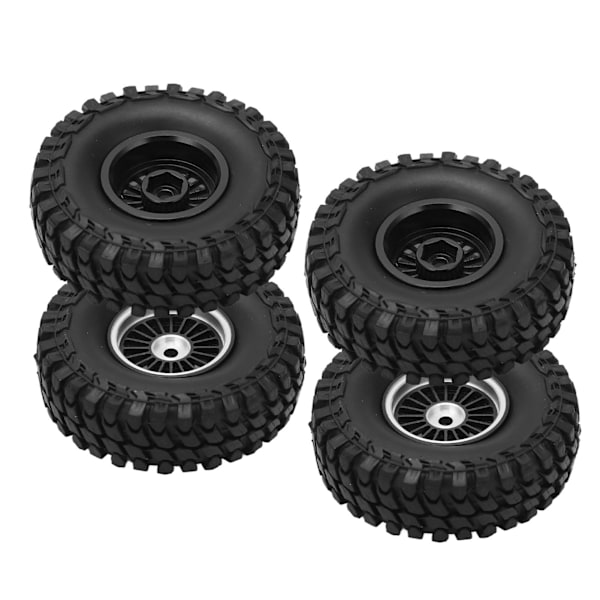4 stk RC bilhjul dekksett 55 mm aluminium for- og bakhjul for AXIAL SCX24 1/24 RC bilbånd svart