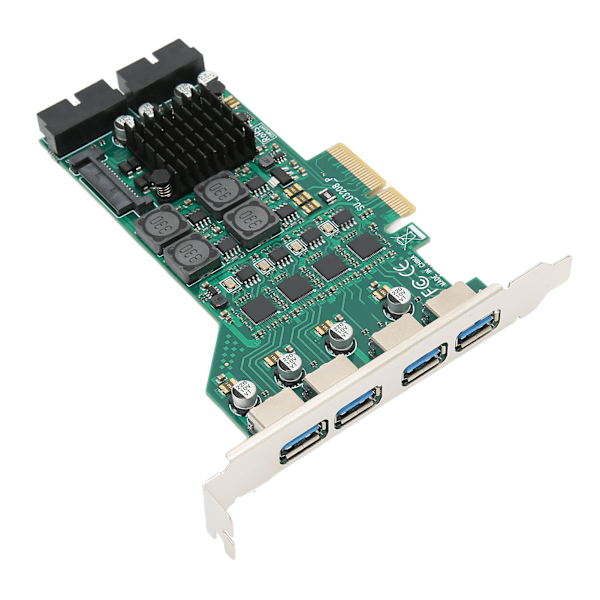 PCIE till USB 3.0 expansionskort oberoende 4 kanaler 5Gbps USB3.0 3A strömförsörjning PCI Express USB 3.0-kort för Windows
