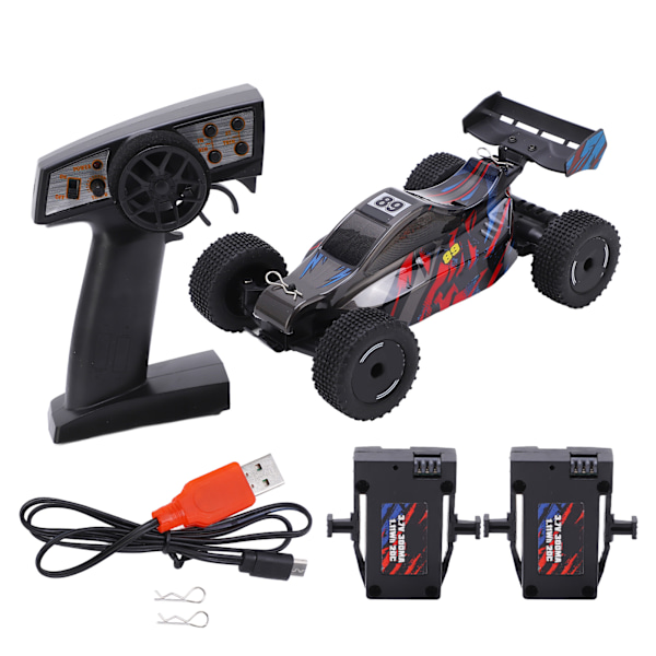 1/24 RC-auto 2WD Täysikokoinen Nopea Latautuva 2.4GHz Langaton Kaukosäädin Autot Yli 14-vuotiaille 2 Akkua