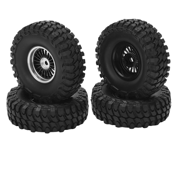 4st RC fordonshjul däckset 55 mm aluminium fram- och bakhjul för AXIAL SCX24 1/24 RC bilbandsvart