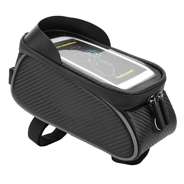 Cykeltaske Udendørs Mobiltelefon Front Beam Vandtæt Rørtaske Cykelsadel Polyester