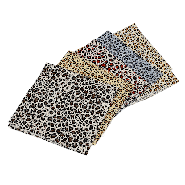 5 st Leopardtryck tyg sylakan 5 färger Luktfritt mjukt leopardtryck Quiltat Patch Tyg
