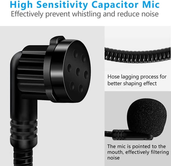 VOVIGGOL 2-pack Microphone Headset, Flexible Wired Boom Compatible with Voice Amplifiers, 3.5mm Headset Jack