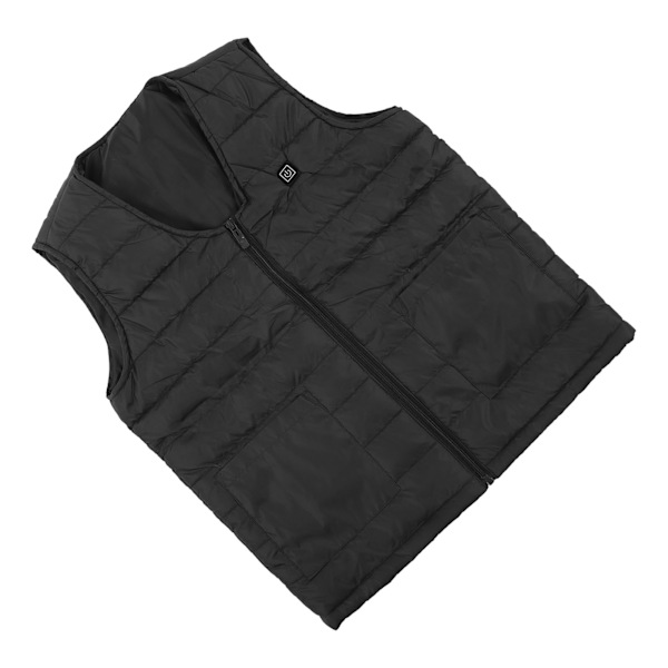 Opvarmet Veste V-hals Smart Konstant Temperatur Åndbar Varmt Varmevest til Vinter Sort 7XL