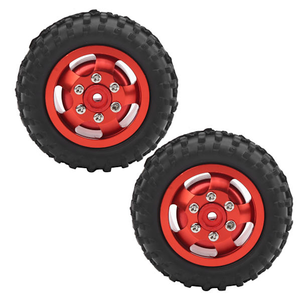 D12005 52mm RC auton renkaat Kumi Alumiiniseos Liukumattomat renkaat WPL D12 1/10 RC kuorma-autolle (Punainen R)