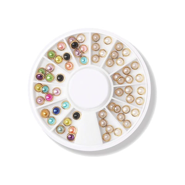 Platt halvrund pärla Cabochon Nail Art Göra själv, Plastpärlor med platt rygg för Hantverk Gör-det-själv-telefon Nail Art Göra Hantverksdekoration